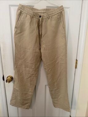 Men's Casual Drawstring Chino Pants - Beige 30L NWOT